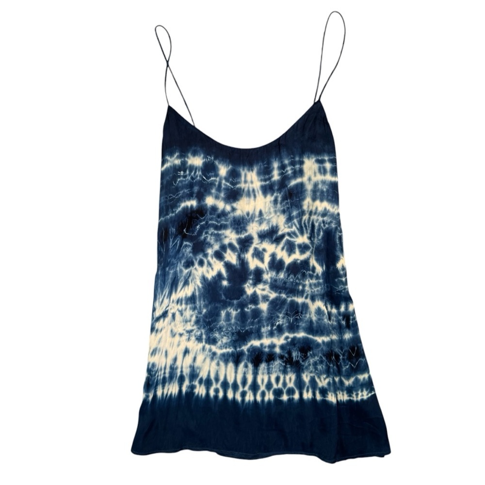 Blue Tie-Dye Spaghetti Strap Slip Dress, Small